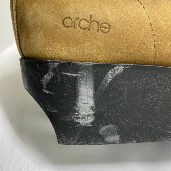 NEW ARCHE Brown Leather Chukka Wedge Boots Women’s 10 - Picture 10 of 11